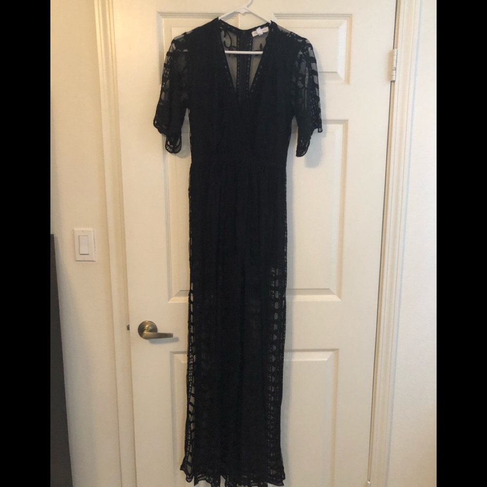 Socialite Lace Overlay Romper Dress
